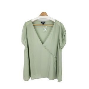 Pale green ModCloth wrap top